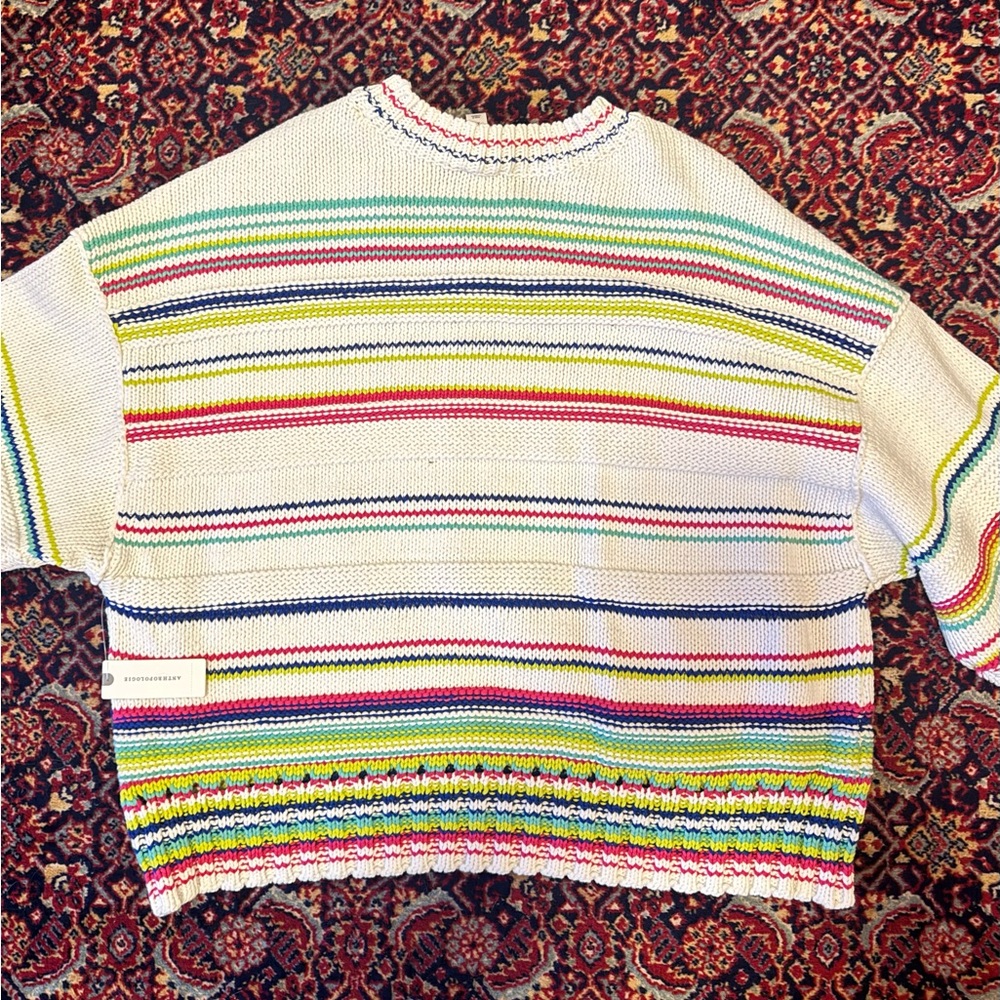 Maeve Multicolor Striped Crew Neck Sweater - Picture 5 of 6